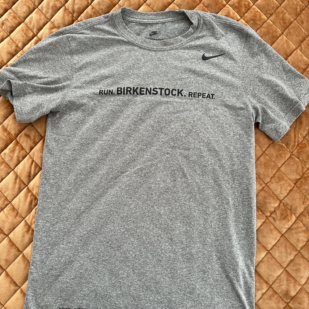 Nike Gray Short Sleeve Tee with Birkenstock logo DriFit